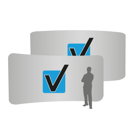 Textilwand ALU | 600er gebogen | beidseitig bedruckt