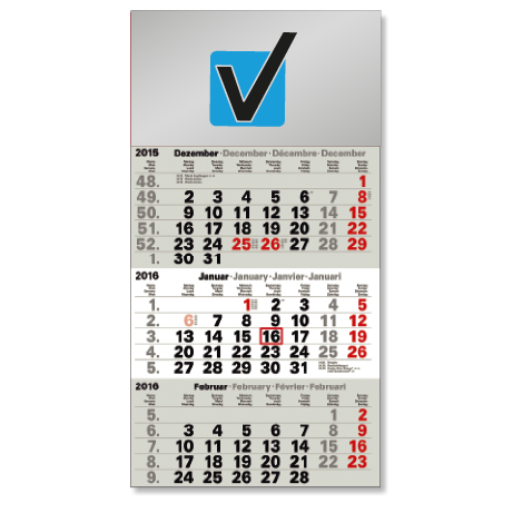3-Monatskalender für das Folgejahr